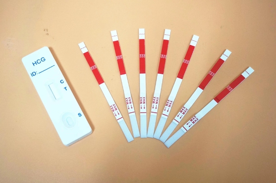 ชุดทดสอบการวินิจฉัยอย่างรวดเร็วของ Cassette การตั้งครรภ์ HCG แม่นยำสำหรับการทดสอบด้วยตนเองที่บ้าน
