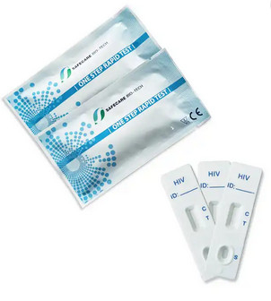 ชุดทดสอบน้ำลายขั้นตอนเดียว Rapid Diagnostic 4.0mm Hiv Detein Test