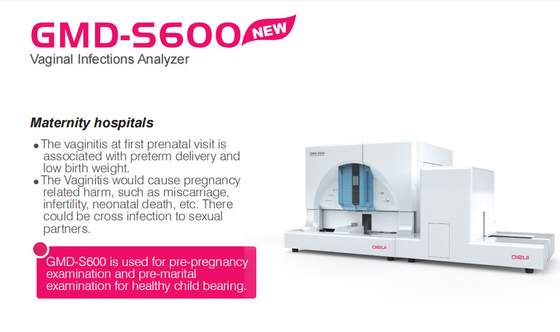 GMD-S600 อุปกรณ์การแพทย์นรีเวชวิทยา CE เครื่องวิเคราะห์การติดเชื้อในช่องคลอดอัตโนมัติ